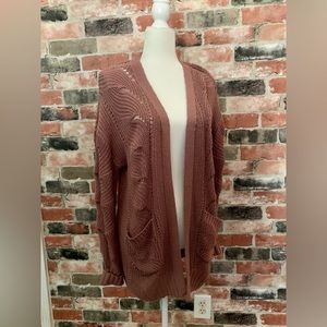 Pink Rose Sweater Cardigan, L, EUC.